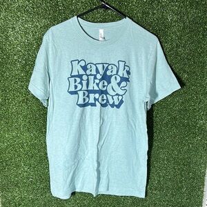 Blue Short Sleeve Tee with Graffiti Design